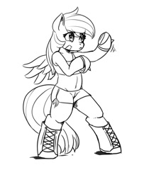 Size: 900x1109 | Tagged: safe, artist:mrs1989, rainbow dash, pegasus, pony, semi-anthro, g4, bipedal, boxer, clothes, female, hoof shoes, mare, monochrome, simple background, sketch, solo, sports, white background
