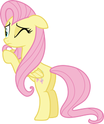 Size: 3000x3555 | Tagged: safe, artist:cloudy glow, fluttershy, pegasus, pony, g4, it ain't easy being breezies, .ai available, bipedal, bipedal leaning, female, leaning, mare, one eye closed, simple background, solo, transparent background, vector