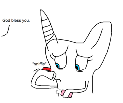 Size: 899x753 | Tagged: safe, artist:sarahgirl1998, oc, oc only, pony, unicorn, blessing, cold, drawing, flu, red nosed, sick, simple background, sneezing, tissue, tissue box, white background
