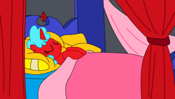 Size: 1596x898 | Tagged: safe, artist:brightstar40k, oc, oc:sweetie peach, alicorn, alicorn oc, horn, sleeping, solo, wings