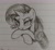 Size: 1856x1720 | Tagged: safe, anonymous artist, rarity, pony, unicorn, g4, /mlp/, doodle, female, grayscale, horn, lidded eyes, lined paper, mare, monochrome, no nose, solo, traditional art