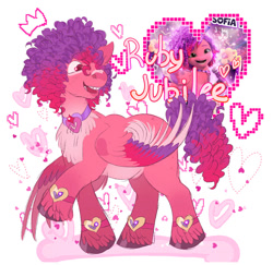 Size: 907x881 | Tagged: safe, artist:sparjechkaa, ruby jubilee, pegasus, pony, g5, anklet, dreadlocks, jewelry, simple background, white background