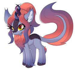 Size: 4401x4032 | Tagged: safe, artist:windykirin, oc, oc only, oc:ardent ember, kirin, cloven hooves, colored ear fluff, gradient mane, gradient tail, helix horn, horn, kirin oc, simple background, solo, tail, transparent background