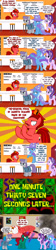 Size: 1024x4556 | Tagged: safe, artist:jasperpie, maud pie, starlight glimmer, trixie, oc, oc:harmony dancer, oc:jasper pie, g4, bandage, baseball bat, clothes, comic, dress, fez, harmony dancer is not amused, hat, jasper pie is not amused, magic, magic aura, math error, pie's pizzeria, poster, power rangers, robe, sam and max, smoke, this ended in fire, time skip, trixie is not amused, trogdor, unamused, wizard hat