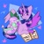 Size: 1080x1087 | Tagged: safe, artist:coc0pepper, spike, twilight sparkle, alicorn, dragon, pony, g4, blue background, book, cute, duo, duo male and female, female, lying down, male, mama twilight, mare, prone, reading, simple background, sleeping, squiggles, stars, twilight sparkle (alicorn)