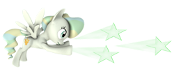 Size: 1280x505 | Tagged: safe, artist:transparentjiggly64, vapor trail, pegasus, pony, g4, 3d, female, mare, simple background, solo, stars, transparent background