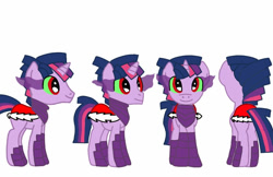 Size: 838x542 | Tagged: safe, artist:darkduskshine, twilight sparkle, pony, unicorn, g4, armor, bevor, boots, clothes, corrupted dusk shine, dark dusk shine, dark magic, dark shine, dusk is anakin, dusk shine, evil dusk, eye mist, green sclera, king dusk, king dusk shine, magic, red iris, robe, rule 63, shoes, simple background, solo, sombra eyes, sombra's robe, tyrant shine, umbra's robe, unicorn dusk shine, white background