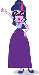 Size: 1867x3545 | Tagged: safe, artist:cartoonmasterv3, sci-twi, twilight sparkle, human, equestria girls, g4, clothes, dress, female, long dress, long skirt, simple background, skirt, solo, transparent background