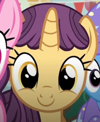 Size: 340x414 | Tagged: safe, screencap, amethyst skim, sugar belle, trixie, pony, unicorn, g4, to where and back again, cute, female, mare, smiling, solo focus