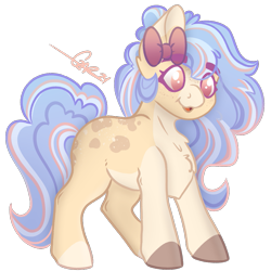 Size: 927x927 | Tagged: safe, artist:trashpanda czar, oc, oc only, oc:confetti cake, earth pony, body markings, bow, chest fluff, female, long mane, long tail, mare, open mouth, simple background, solo, tail, transparent background