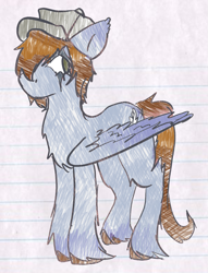 Size: 915x1198 | Tagged: safe, artist:clandestine, pegasus, pony, hat, looking sideways, makeup, male, newsboy hat, panic! at the disco, ponified, ryan ross, solo, stallion, wings