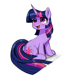 Size: 2048x2048 | Tagged: safe, artist:zodiacx10, twilight sparkle, pony, unicorn, g4, colored sketch, cute, female, high res, mare, open mouth, open smile, simple background, sitting, sketch, smiling, solo, transparent background, twiabetes, unicorn twilight