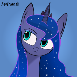 Size: 400x400 | Tagged: safe, artist:stvihandi, princess luna, alicorn, pony, g4, ethereal mane, female, mare, solo, starry mane