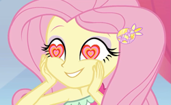 Size: 995x608 | Tagged: safe, edit, edited screencap, editor:incredibubbleirishguy, screencap, fluttershy, equestria girls, g4, i'm on a yacht, spoiler:eqg series (season 2), cropped, excited, flutterbeautiful, heart, heart eyes, in love, wingding eyes