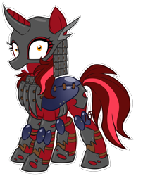Size: 1500x1850 | Tagged: safe, artist:couratiel, oc, oc only, oc:bludgeon, pony, unicorn, armor, female, mare, simple background, solo, transparent background