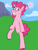 Size: 900x1200 | Tagged: safe, artist:fuckomcfuck, derpibooru exclusive, pinkie pie, earth pony, pony, smile hd, g4, cloud, grass, mountain, redraw, scene interpretation, sky, solo