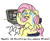 Size: 749x618 | Tagged: safe, artist:jargon scott, angel bunny, fluttershy, pegasus, pony, rabbit, g4, animal, computer, crying, duo, duo male and female, escii keyboard, female, floppy ears, fluttercry, laptop computer, male, mare, runny nose, simple background, sitting, snot, solo, traumatized, underhoof, white background, xhamster