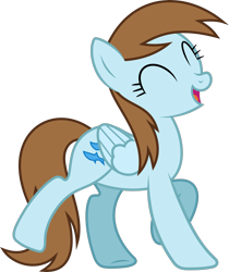 Size: 6389x7615 | Tagged: safe, artist:starryshineviolet, part of a set, blue buck, deep blue, pegasus, pony, g4, magical mystery cure, ^^, a true true friend, absurd resolution, background pony, conga, dancing, eyes closed, female, mare, raised hoof, simple background, solo, transparent background, vector