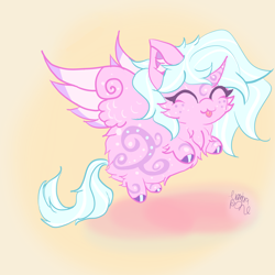 Size: 3000x3000 | Tagged: safe, artist:umbrapone, oc, alicorn, pony, :p, adoptable, chest fluff, chibi, ear fluff, high res, swirls, tongue out