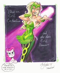 Size: 763x920 | Tagged: safe, artist:andypriceart, pinkie pie, earth pony, human, g4, armpits, bare shoulders, enchantress, female, mare, marvel comics, sleeveless, strapless, traditional art