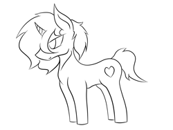 Size: 1826x1372 | Tagged: safe, artist:star flame, oc, oc only, oc:star flame, pony, unicorn, black and white, grayscale, lineart, male, monochrome, simple background, solo, white background