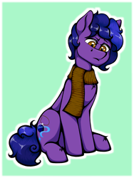 Size: 1500x2000 | Tagged: safe, artist:ismim_art, oc, oc only, oc:starset, earth pony, clothes, green background, scarf, simple background, solo