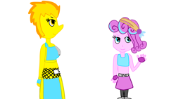 Size: 1920x1080 | Tagged: safe, artist:malychandropout, princess flurry heart, spitfire, equestria girls, g4, equestria girls-ified, simple background, white background