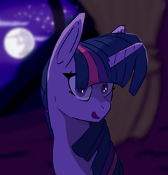 Size: 1438x1500 | Tagged: safe, artist:mare_enjoyer, twilight sparkle, pony, unicorn, g4, mare in the moon, moon, night, solo