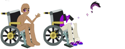 Size: 1282x502 | Tagged: safe, artist:malychandropout, stellar eclipse, human, equestria girls, g4, base, equestria girls-ified, male, simple background, solo, wheelchair, white background