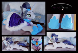 Size: 1280x869 | Tagged: safe, artist:purplenebulastudios, king sombra, pony, unicorn, g4, good king sombra, irl, lying down, male, photo, plushie, prone, solo, stallion