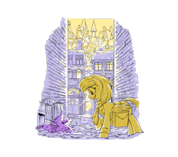 Size: 2685x2376 | Tagged: safe, artist:jowyb, oc, oc only, oc:gleaming gold, oc:shellac, changeling, pegasus, pony, fanfic:the boy and the bug, duo, fanfic art, high res, pegasus oc, simple background, transparent background