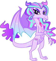 Size: 6623x7111 | Tagged: safe, artist:shootingstarsentry, oc, oc only, oc:pyra, dragon, absurd resolution, female, not aria blaze, not species swap, not starlight glimmer, offspring, parent:garble, parent:princess ember, parents:emble, simple background, slender, solo, thin, transparent background