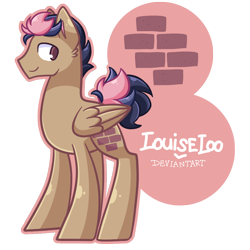 Size: 1000x1000 | Tagged: safe, artist:looji, oc, oc only, oc:brick, pegasus, pony, cutie mark, ear fluff, folded wings, male, pegasus oc, simple background, smiling, solo, stallion, stallion oc, text, transparent background, watermark, wings