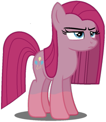 Size: 713x818 | Tagged: safe, artist:princessyanderequinn, pinkie pie, earth pony, pony, g4, coat markings, female, mare, pinkamena diane pie, redesign, simple background, socks (coat markings), solo, transparent background