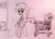 Size: 3660x2627 | Tagged: safe, artist:dhm, derpy hooves, dinky hooves, pegasus, pony, unicorn, g4, bipedal, drawthread, food, high res, horn, monochrome, oats, sale, shopping, shopping cart, sketch, traditional art