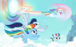 Size: 750x465 | Tagged: safe, artist:brooklynsentryyt, rainbow dash, soarin', oc, oc:star dash, pegasus, pony, g4, my little pony: friendship is magic, the last problem, colt, female, filly, foal, heartwarming, male, mare, offspring, older, older rainbow dash, older soarin', older soarindash, parent:rainbow dash, parent:soarin', parents:soarindash, ship:soarindash, shipping, stallion, straight