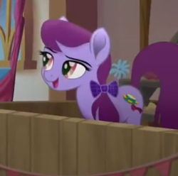 Size: 319x316 | Tagged: safe, screencap, concord grape, earth pony, pony, g4, my little pony: the movie, background pony, canterlot shopkeep, cropped, female, mare, smiling