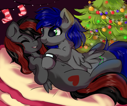 Size: 3600x3000 | Tagged: safe, artist:kristina, oc, oc only, oc:mb midnight breeze, oc:se solar eclipse, earth pony, pegasus, pony, unicorn, advertisement, commission info, couple, cute, duo