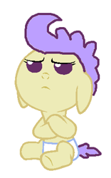 Size: 258x414 | Tagged: safe, artist:3d4d, cream puff, earth pony, pony, g4, baby, baby pony, cream puff is not amused, creambetes, cute, female, filly, foal, simple background, solo, unamused, white background
