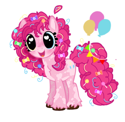Size: 720x703 | Tagged: safe, artist:bbubblegumm, pinkie pie, earth pony, pony, g4, balloon, female, simple background, solo, transparent background