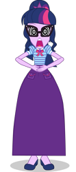 Size: 1581x3545 | Tagged: safe, artist:cartoonmasterv3, sci-twi, twilight sparkle, human, equestria girls, g4, clothes, dress, hypno eyes, hypnosis, hypnotized, long dress, long skirt, simple background, skirt, solo, transparent background