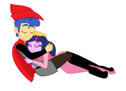 Size: 2692x1936 | Tagged: safe, artist:brightstar40k, flash sentry, twilight sparkle, equestria girls, g4, duo, female, male, ship:flashlight, shipping, simple background, sleeping beauty, straight, white background