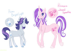 Size: 1063x752 | Tagged: source needed, safe, artist:sparjechkaa, oc, oc:bright light, oc:jewel sparkle, pony, unicorn, brother and sister, colt, duo, female, foal, freckles, magical lesbian spawn, male, mare, next generation, offspring, parent:rarity, parent:twilight sparkle, parents:rarilight, siblings, white background