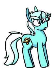 Size: 353x445 | Tagged: safe, artist:dinexistente, lyra heartstrings, pony, unicorn, g4, :o, female, mare, open mouth, self paradox, self ponidox, simple background, solo, white background