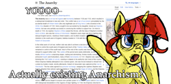 Size: 1539x758 | Tagged: safe, artist:aaronmk, oc, oc:lefty pony, anarchy, text, wikipedia