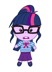 Size: 2131x2964 | Tagged: safe, artist:kromah, sci-twi, twilight sparkle, human, equestria girls, g4, female, glasses, looking at you, loopy, meme, nerd, pororo the little penguin, simple background, solo, transparent background