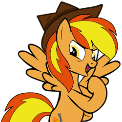 Size: 546x546 | Tagged: safe, artist:noi kincade, oc, oc only, oc:firey ratchet, pegasus, pony, g4, fedora, hat, male, raised hoof, simple background, solo, transparent background