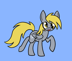 Size: 994x838 | Tagged: safe, artist:acura, derpy hooves, pegasus, g4, blue background, female, mare, simple background, solo