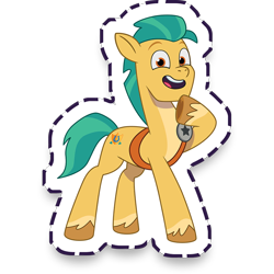 Size: 1024x1024 | Tagged: safe, gameloft, hitch trailblazer, earth pony, pony, g5, my little pony: mane merge, male, raised hoof, simple background, solo, stallion, transparent background