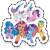 Size: 1024x1024 | Tagged: safe, gameloft, hitch trailblazer, izzy moonbow, misty brightdawn, pipp petals, sunny starscout, zipp storm, earth pony, pegasus, pony, unicorn, g5, my little pony: mane merge, dreamworks face, female, male, mane five, mane six (g5), mare, rebirth misty, simple background, stallion, sticker, transparent background